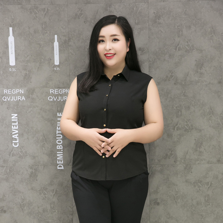 Plus Size Summer Clothing for Women, Fat M2022 New Style White Shirt, Professional Casual Versatile Plus Size Sleeveless Shirt for Women Plus Size Summer Clothing for Women, Fat M2022 New Style White Shirt, Professional Casual Versatile Plus Size Sleeveless Shirt for Women