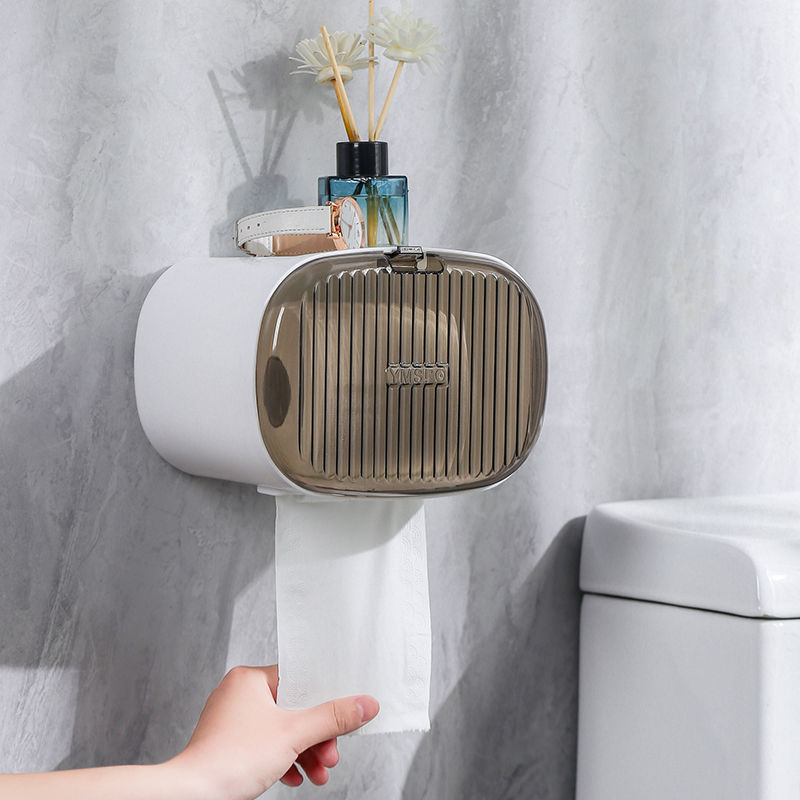 Makeup Room Paper Towel Box Bathroom Hanging Wall-Free Perforated Wash Face Towels Toilet Paper Case Shelf Toilet Paper Roll Toilet Paper Rack Toilet