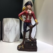 Mediterranean Home Furnishing Pendulum Resin Caribbean Pirate Gift Shop Windows Decoration Captain Sailor Furnishing Figures