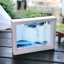 Desktop Streaming Sand Painting 3D Landscape Painting Creative Office Glass Timer Adornment Home Gift Sand Drain Swing