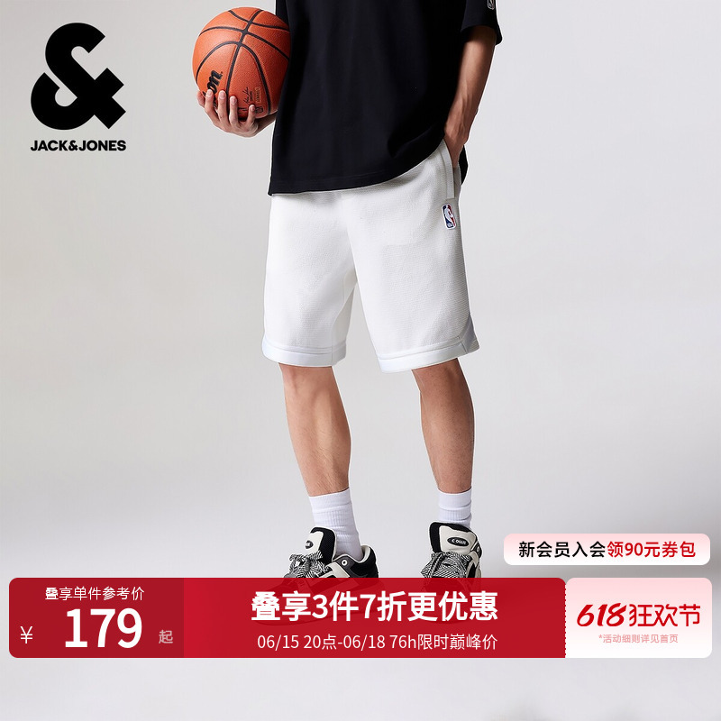 Jack & Jones Men's Spring New Nba Collaboration Lakers Loose Sports Style Shorts Knee-Length Shorts
