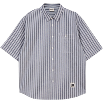 Jack Jones new summer mens shirt slightly loose body striped casual literary style short-sleeved shirt mens clothing