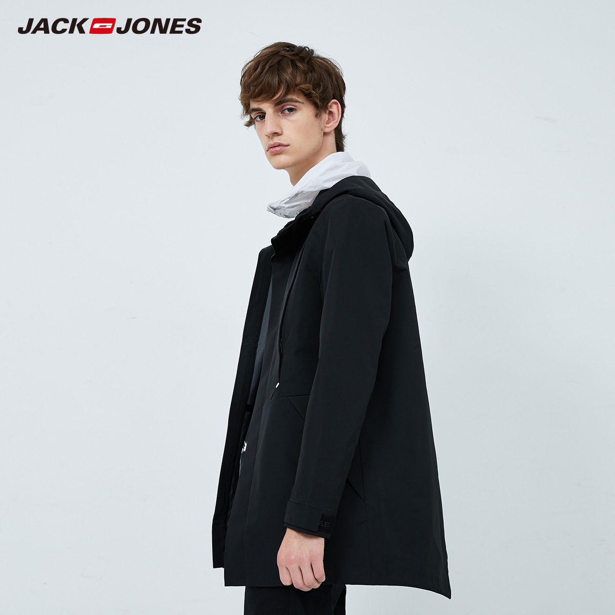 Jack Jones giản dị giữa chiều dài đường nước-phun đội mũ trùm đầu áo khoác mùa xuân / mùa hè xu hướng đội mũ trùm đầu của nam giới