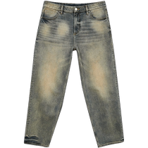 Jack Jones new summer style versatile street style silhouette loose washed whiskered distressed jeans and trousers for men