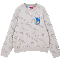 Jack Jones autumn and winter new mens NBA joint Warriors versatile trendy letter round neck knitted sweater mens clothing