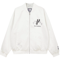 Jack Jones autumn new NBA co-branded Spurs pattern offset printing trendy baseball collar jacket mens style