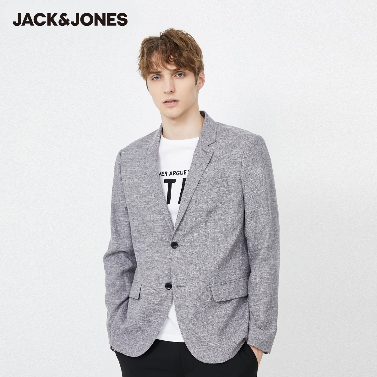 Jack Jones Summer New nam Flat cổ Business Tops Suit Coat