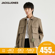 (D) Jack Jones Mens clothing simple tooling style three-dimensional multi-pocket jacket jacket coat top 220121568