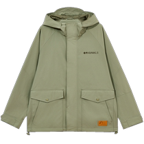 Jack Jones Autumn New Fashion Trendy Versatile Loose Hooded Jacket Letter Printed Water-Repellent Jacket Mens Clothing