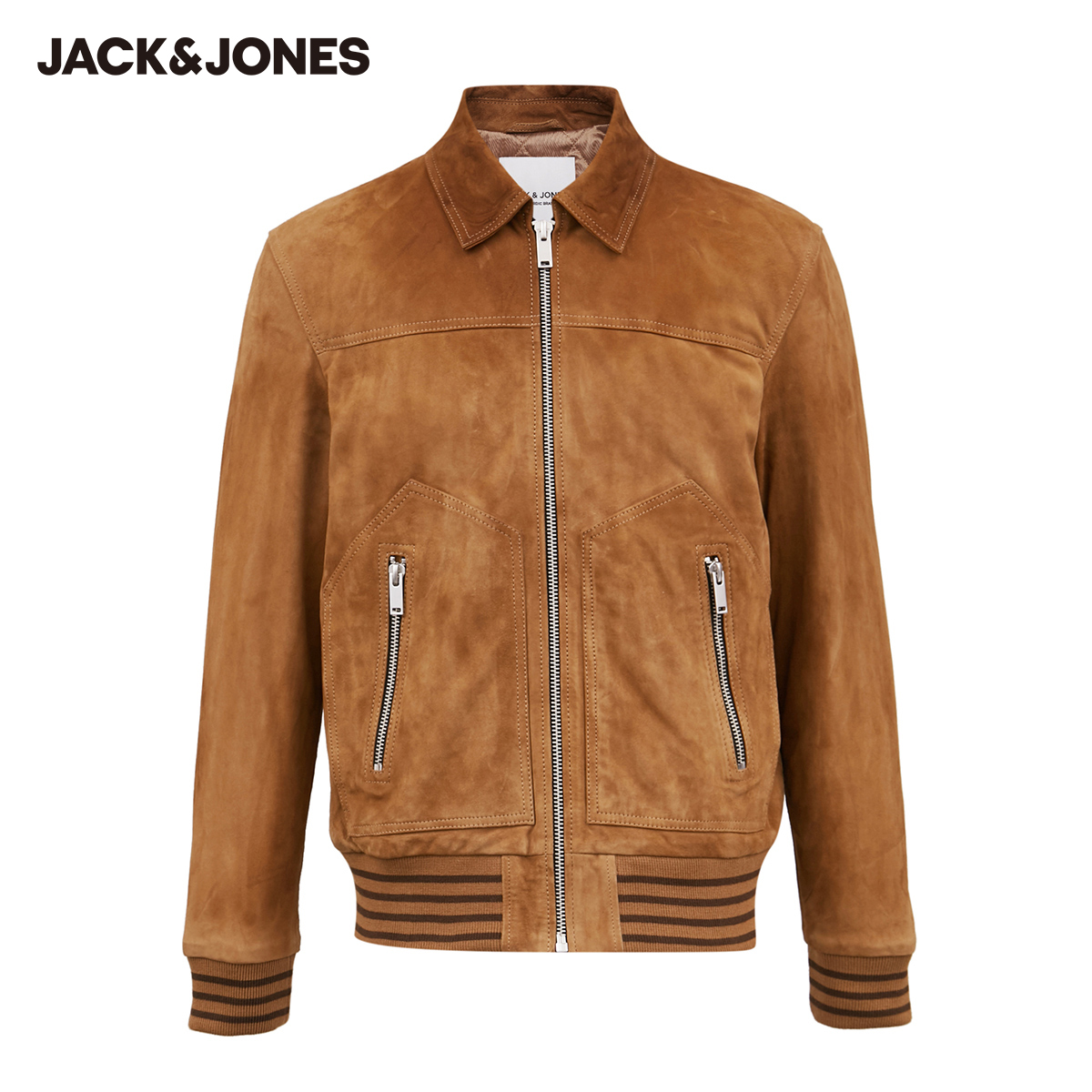 Jack Jones Thời trang Pike đầu máy hát da cừu mùa xuân áo khoác da của nam giới mới