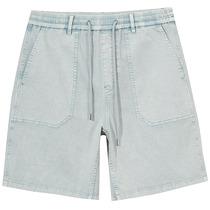Jack Jones Summer New Mens Simple Stretch Comfort Personalized Letter Patch Casual Denim Shorts Mens Wear