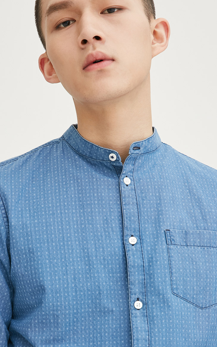 JackJones Jack Jones cotton cổ áo sơ mi nam dài tay O | 217105542 áo sơ mi caro nam