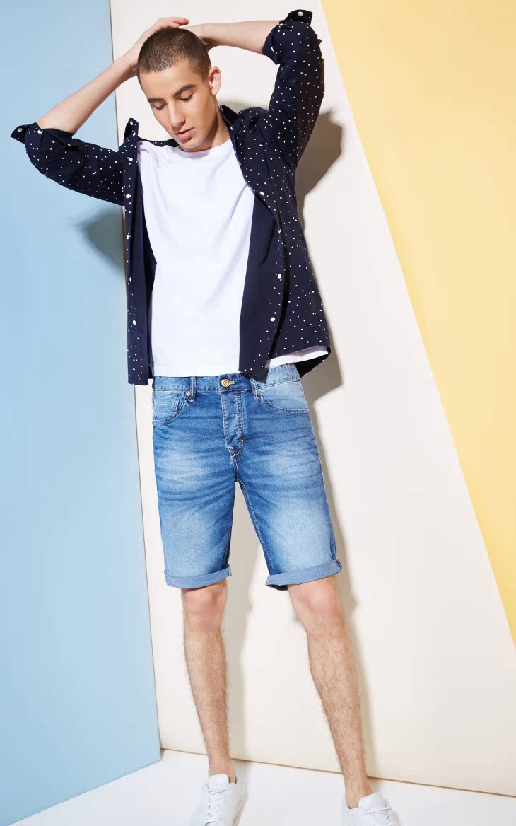 JackJones Jack Jones cotton cổ áo sơ mi nam dài tay E | 217105538 áo sơ mi nam