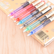 Snow color gel pen multi-color hand account pen pen 0 5 full needle tube quick-drying pen student T16 straight type walking ball pen