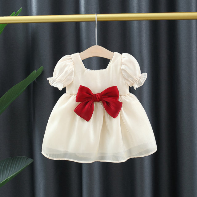 Girls short-sleeved dress summer baby children little girl princess skirt 0-1-3 years old little girl baby summer dress