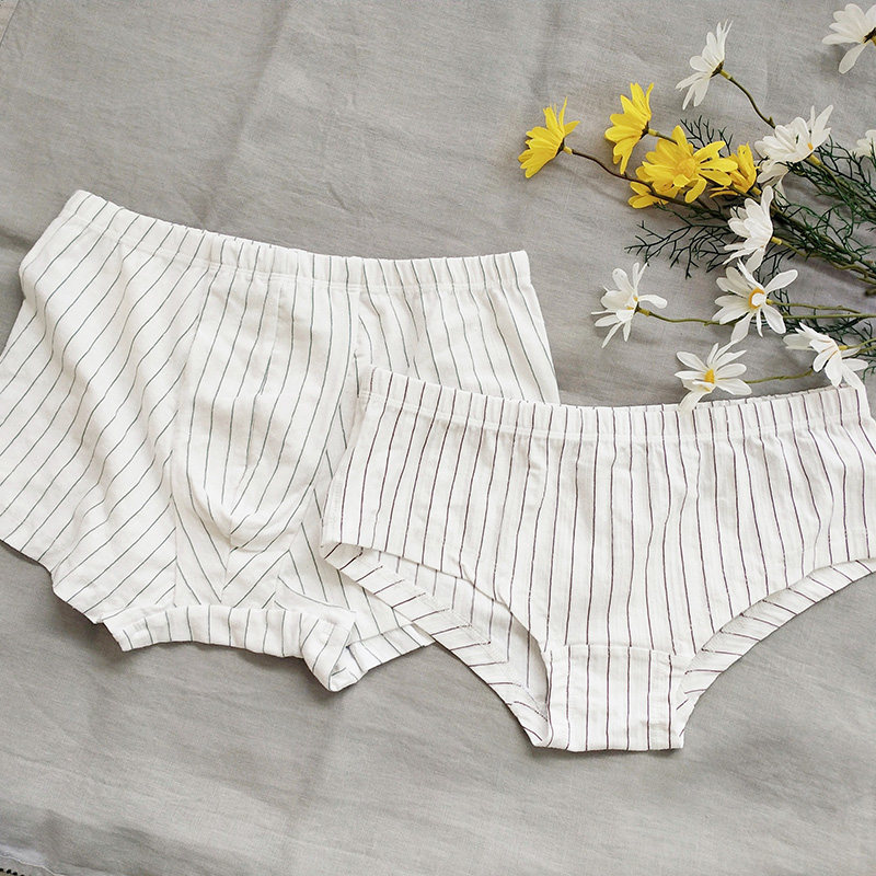 Knitted soft washed linen content high male and female underpants ribs close-fitting breathable cotton linen waistline Quadrilateral Pants Head