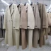 Phong cách Hàn Quốc hồ sơ lỏng thắt lưng eo khâu tay lông cừu áo len cashmere áo dài vai nữ