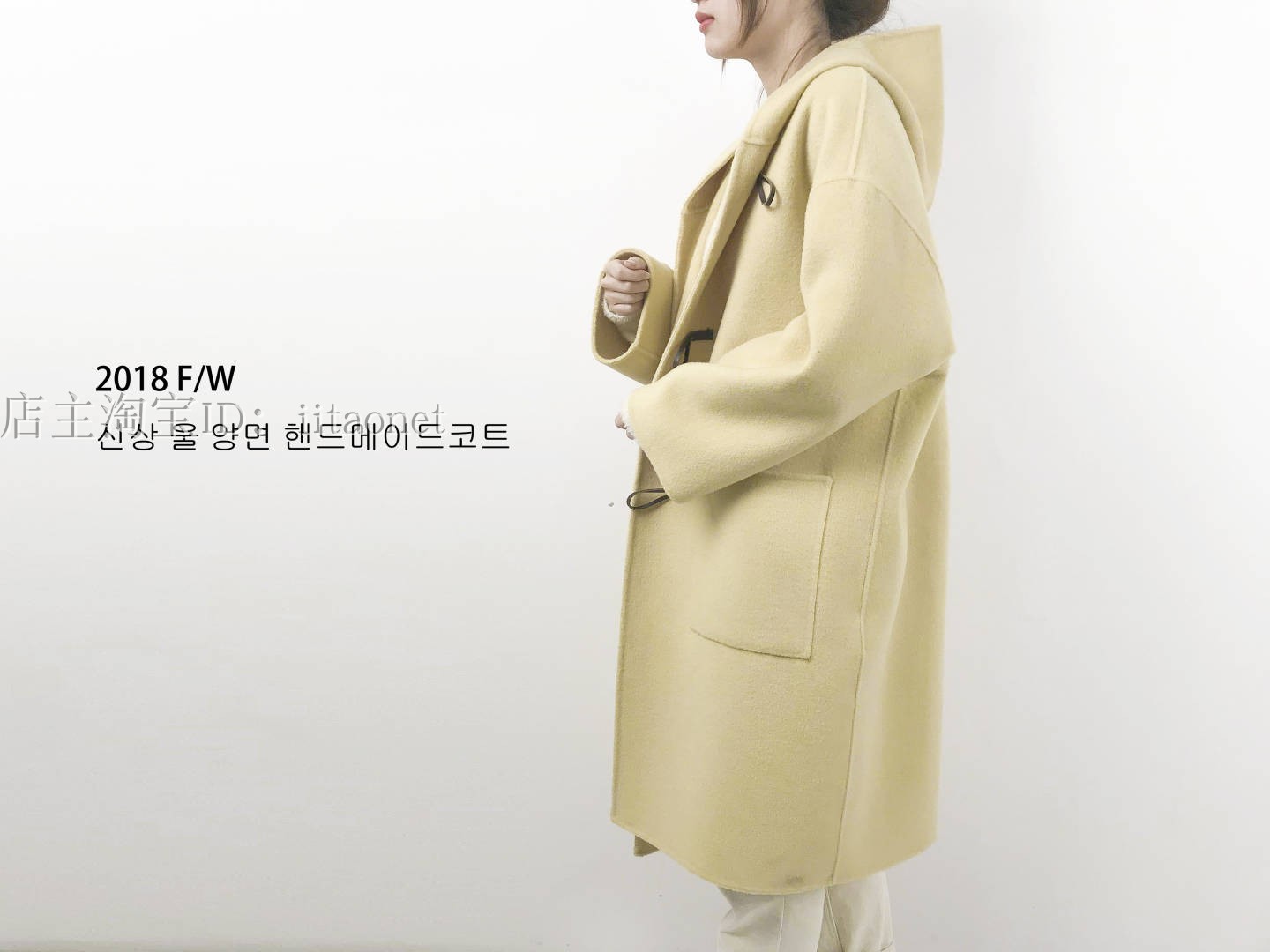 Áo len lông cừu mới được may bằng tay Hàn Quốc áo len cashmere trùm đầu có khóa sừng trong đoạn dài thả vai nữ - Accentuated eo áo áo khoác dạ nữ hàn quốc