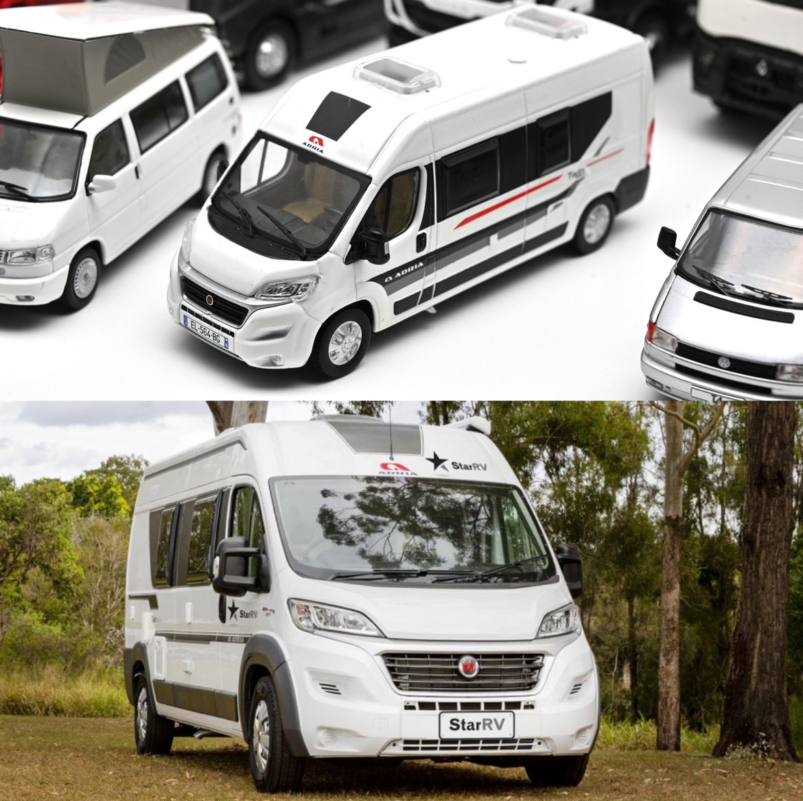 Ixo fiat 2015 fiat ducato adria twin 600 spt 1:43 model rv