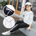 Bộ đồ thời trang cho bé gái màu đỏ phù hợp với xuân hè 2019 mới dành cho nữ lớn trẻ em Hàn Quốc phiên bản thể thao trẻ em hai bộ thủy triều quần áo bé trai Phù hợp với trẻ em