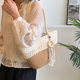 ການອອກແບບຕົ້ນສະບັບເຊືອກຝ້າຍ contrasting ແສ່ວຖົງແມ່ຍິງ summer vacation tassel handbag ຄວາມອາດສາມາດຂະຫນາດໃຫຍ່ shoulder tote bag