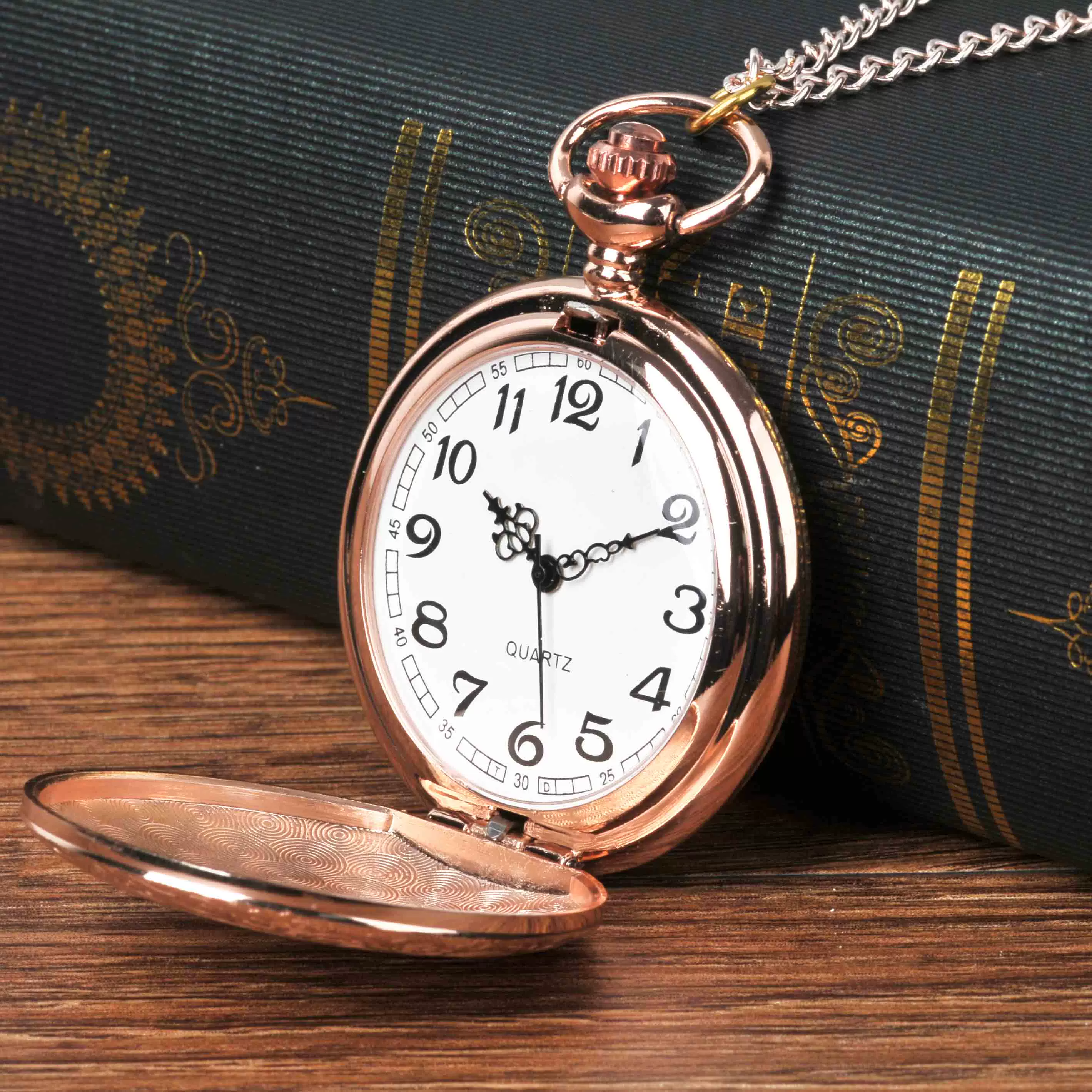 Large pocket watch rose gold pattern 8840