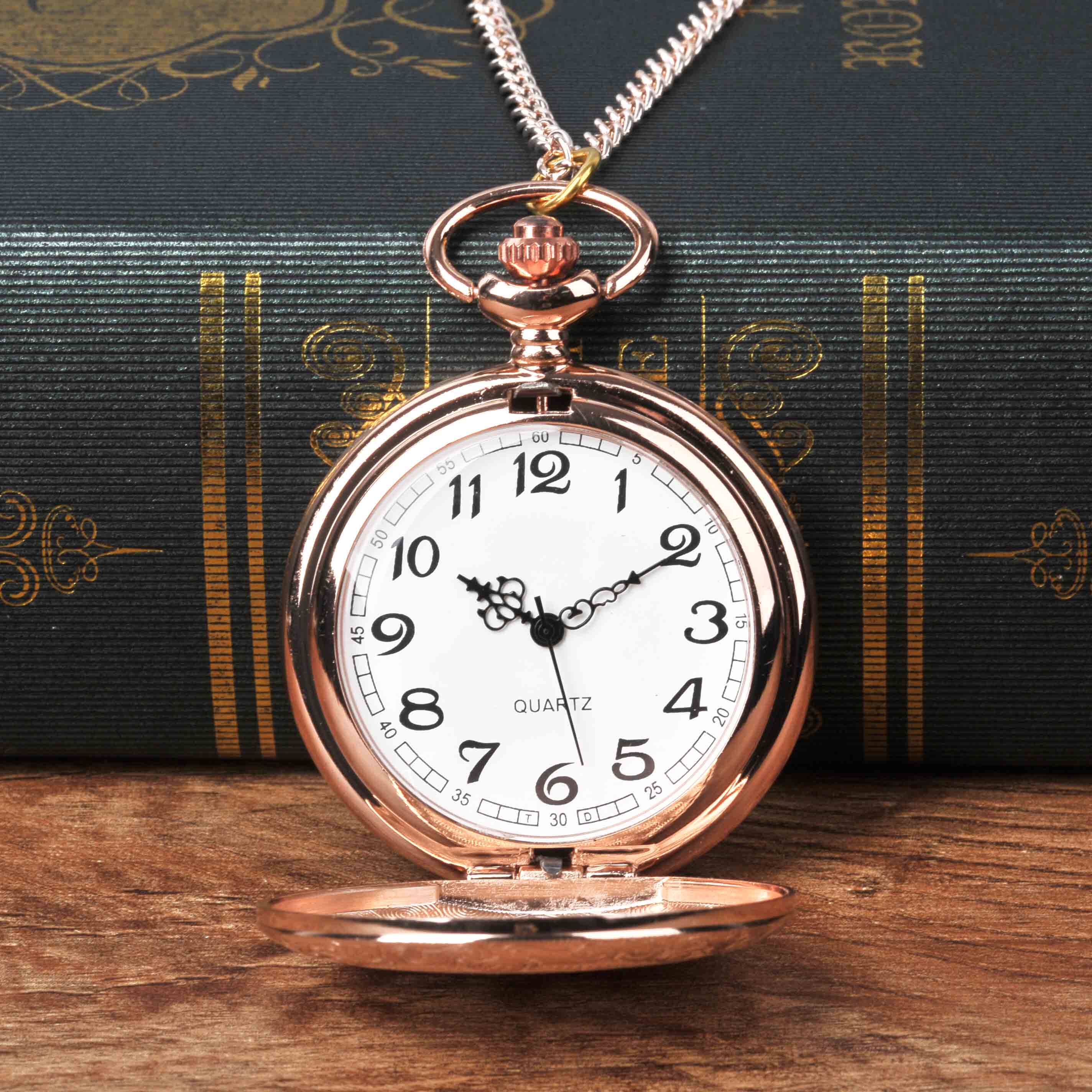 Large pocket watch rose gold pattern 8840