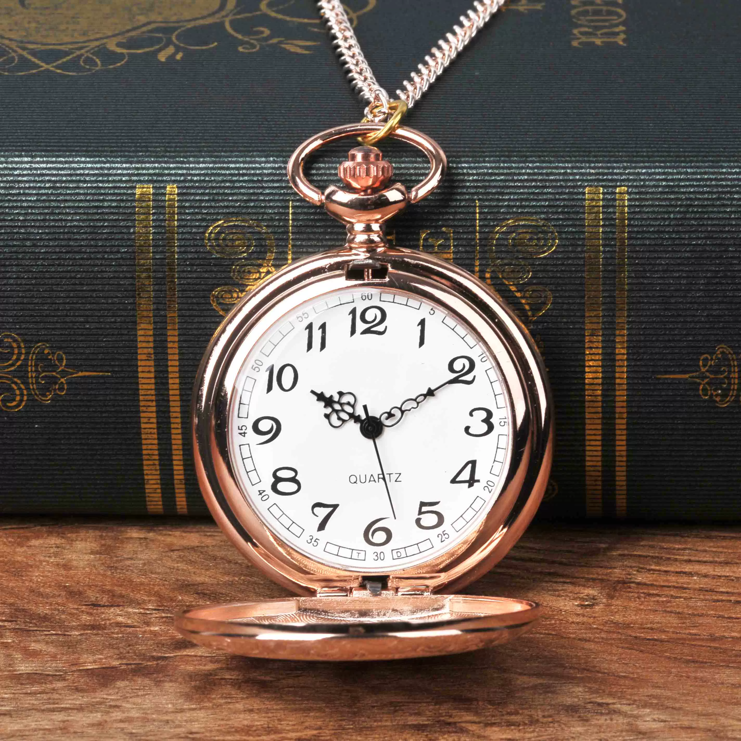 Large pocket watch rose gold pattern 8840