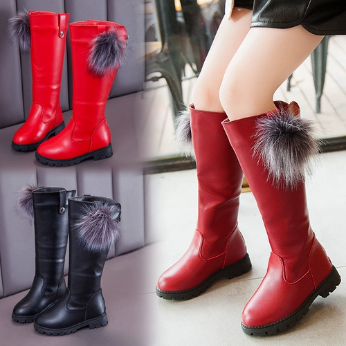 Зимние высокие сапоги, флисовые ботинки, удерживающие тепло туфли для кожаной обуви для принцессы