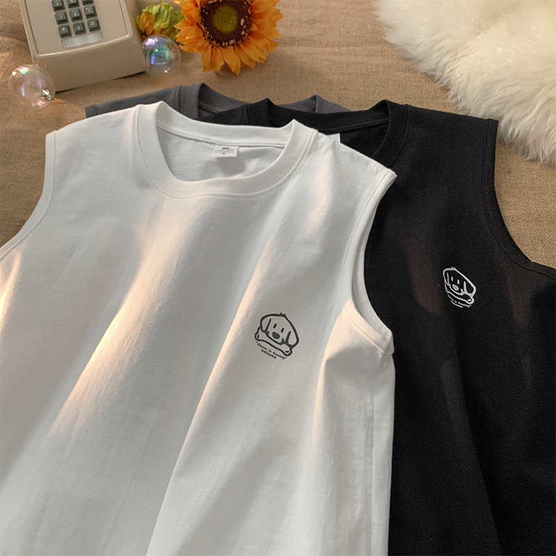 Japanese City Boy Style Sports Vest for Men, Summer Trendy Brand Casual Loose Ice Silk Sleeveless T-Shirt, Men's Short-Sleeve Vest