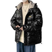 Down clothes Mens winter 2023 New ins Chains bright face white duck suede thickened warm boy bread jacket jacket