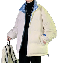Reversible cotton-padded jacket for men in winter 2022 new Hong Kong fashion brand cotton-padded jacket for men thickened bread coat cotton-padded jacket