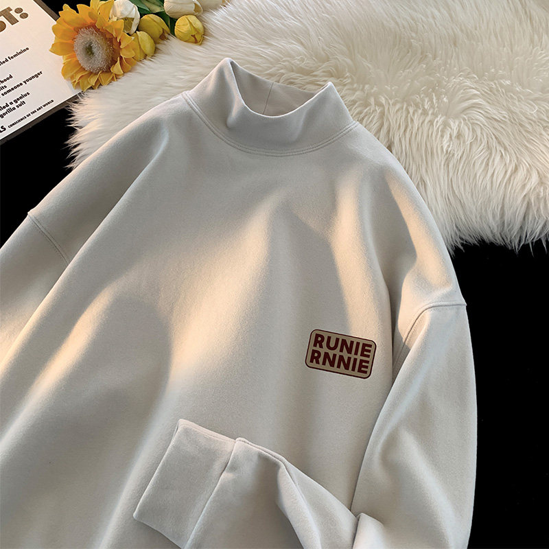 Semi-high collar dual-sided Develed undershirt for men's autumn and winter new warmth Nets for young guys Long sleeves T-shirts-Taobao