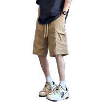 American overalls mens summer 2024 new ice silk thin large pocket trendy brand loose casual pants