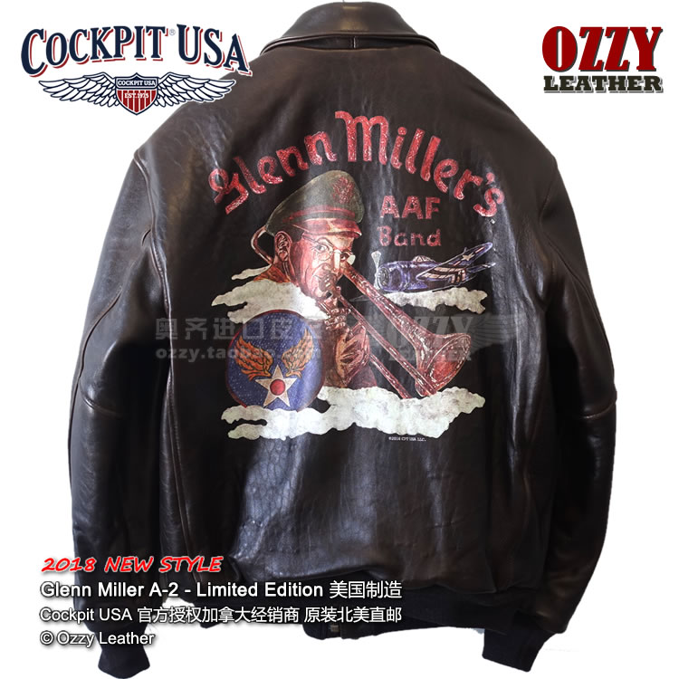 Overseas Direct Mail Package Tax Cockpit USA Glenn Miller A-2 Limited Edition Jacket Made in the United States