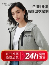 Autumn and winter high-end zipper sweatshirt customized work clothes iFLYTEK medical workwear enterprise group jacket printed with logo