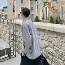 JY light cooked Korean version of wool side striped shirt mens casual long sleeve lining clothes 2022 Spring new ins and trends