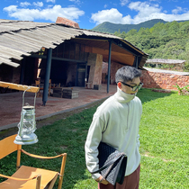 JY light familiar wear casual zipper vests men's 2021 autumn new loose solid color high collar turtleneck top tide