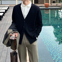 JY light cooked mens clothing 2022 new clothes for mens sweater knit 32 woven combed cotton long sleeve jacket cardiovert