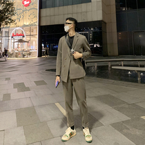 JY is light and familiar with the temperament casual suit jacket men's senior feeling ruffian handsome jacket Korean tide small suit jacket