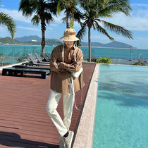 JY light-cooked mens clothing pure color casual shirt Long sleeves Korean version Advanced feel for the 2022 Spring and Autumn Season easing