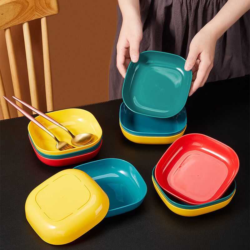 Spit Dish Table Bone Dish Home Plastic Bone Dish Fruit Snack Plate Tabletop Junk slag tray Small saucer