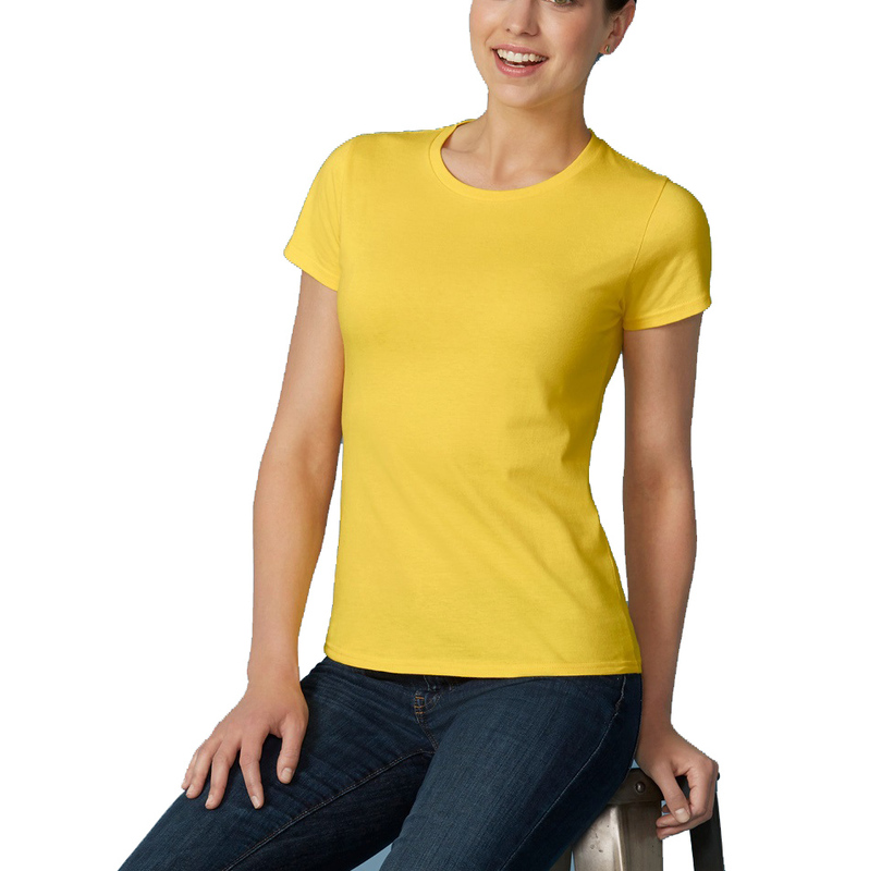 Gildan Imported Cotton Women's Cultural Shirt 76000L Gildan Pure Cotton Solid Color Round Neck T-Shirt DIY Printed Logo