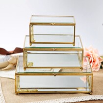 Minimalist home with cover glass containing box L Oro retro Princess decorative ring Jewelry Box Show Props
