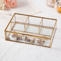European-style split glass jewelry jewelry box multifunctional accessories storage box home furnishings model room decorations