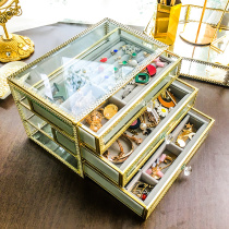 Eurostyle drawer ornament containing first decorated case glass earrings ear nail ring necklace jewellery containing box dust-proof