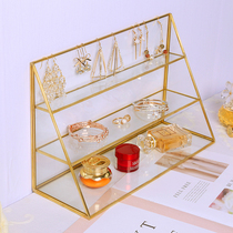 ins Wind glass Net Red perfume display rack jewelry jewelry bracelet rack European Glass Cosmetics storage