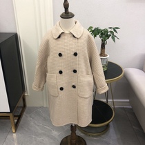 Korean Version Fashion Children Gig Bifacial Wool Jacket Man Girl Girl Big Pocket Big Coat Fur Turtcoat Fur Coat Tide
