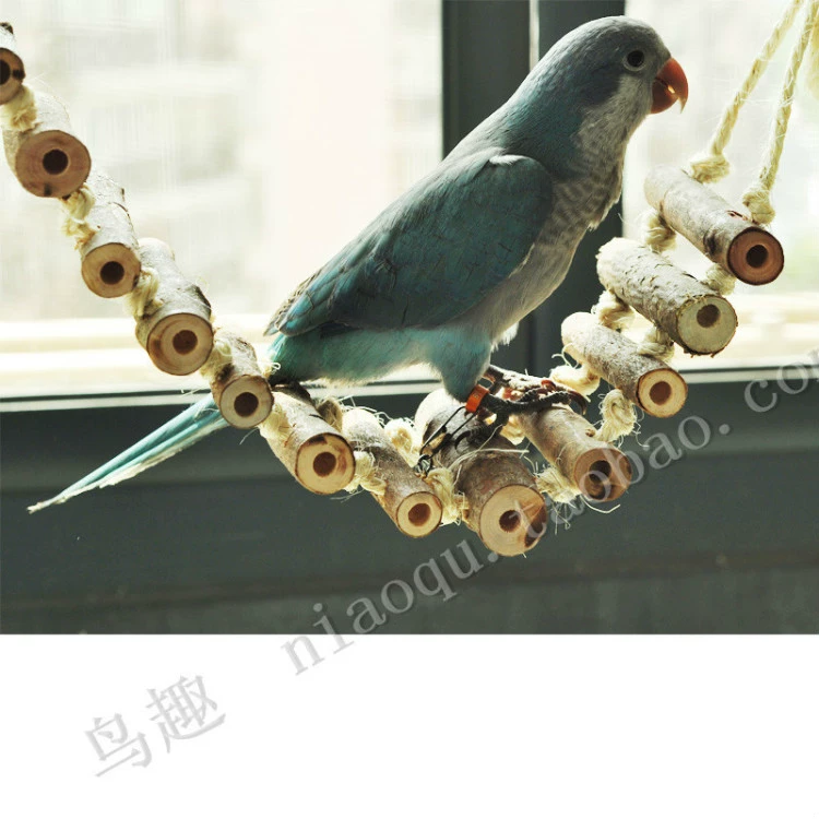 Parrot Toy Xuanfeng Bird Bird Đồ chơi Thang Parrot Toy Bud Parrot Log Color Ladder - Chim & Chăm sóc chim Supplies