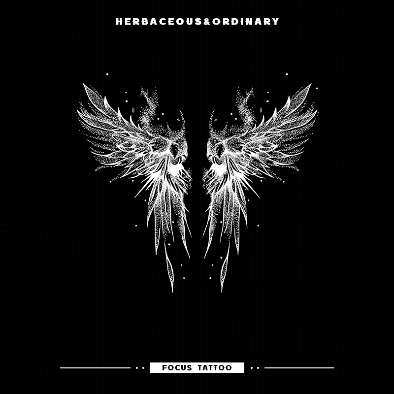 High-End European and American Style Angel Wings Back and Lower Abdomen Tattoo Stickers Herbal Semi-Permanent Realistic Tattoo Stickers